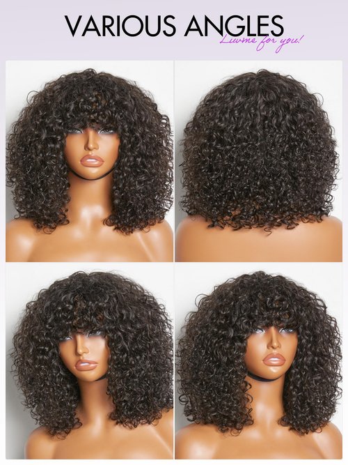 LUVME HAIR Cruly Wig Human Hair Short Wig