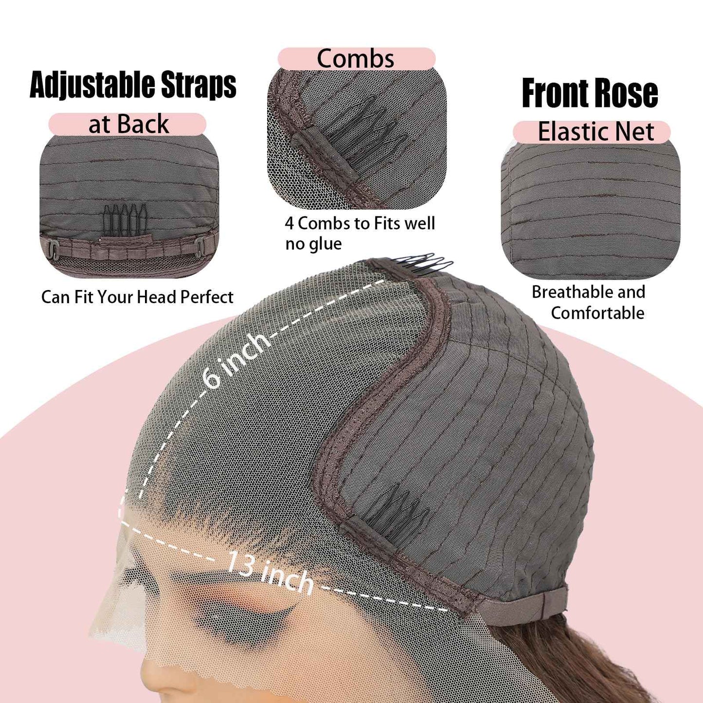 13x6 Lace Front Wigs Ombre brown Lace Frontal Wig HD Lace Body Wave Pre Plucked Tiny Knots 28 Inch Pre-layered Long Wavy Synthetic Lace Wig