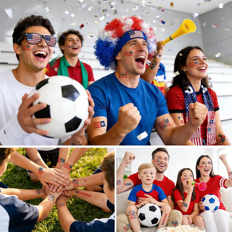 USA Flag Fan Wig - Red, White & Blue Wig for Soccer Events