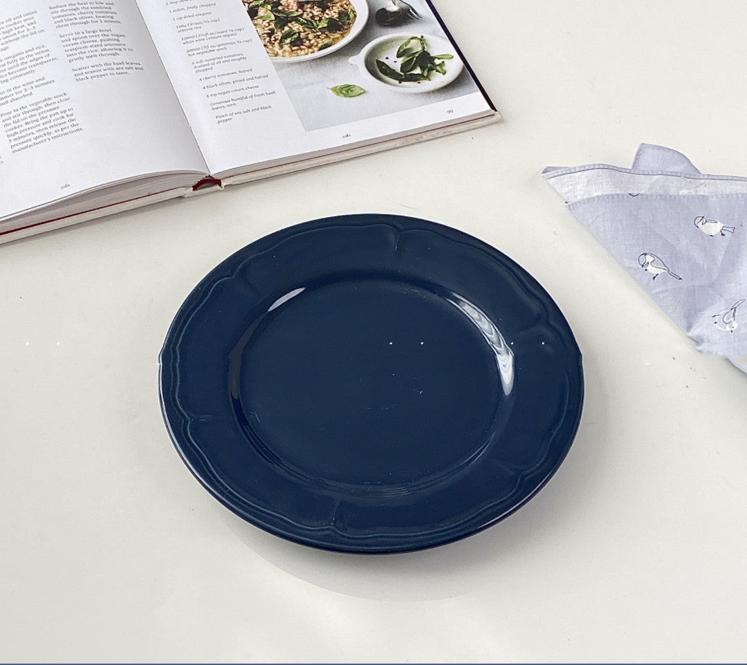 Ceramic Dinner Plate - Round Porcelain Tableware for Kitchen & Dining - Multiple Styles