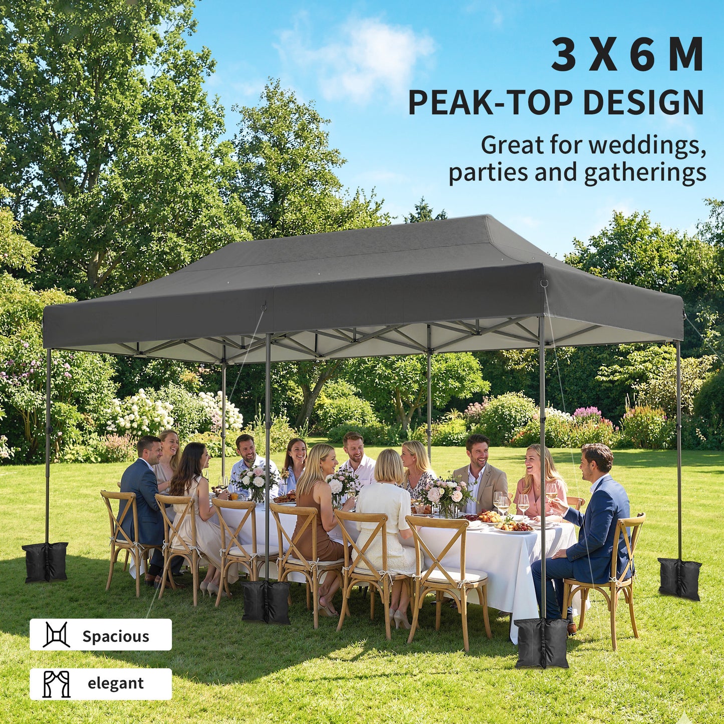10x20 ft Pop Up Canopy Tent - Heavy Duty UPF50+ Outdoor Shelter