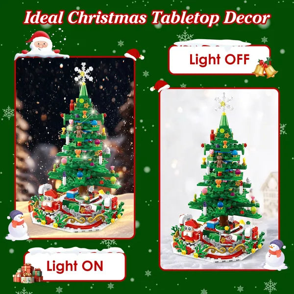 Christmas Tree Building Toy Set - 701 Pieces with LED Lights