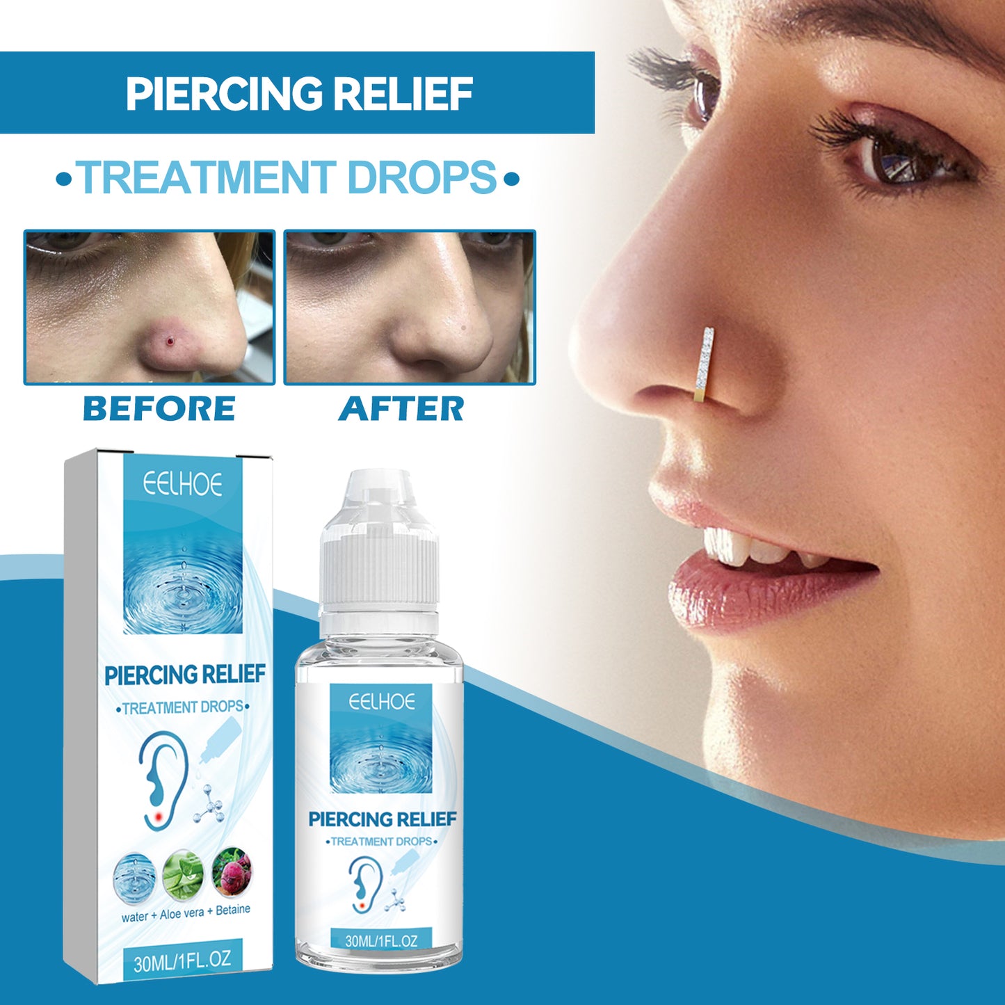 Piercing Repair Drops for Ear Care - Soothing Solution for Bumps & Scars 30ml
