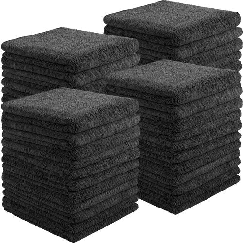 Shimeyao 36 Packs Salon Towels Highly Absorbent Bleach Proof Microfiber Hair Towel 16 x 26 Inches for Hairstylist Barber Gym Bathroom Spa Shaving Home Care Barbershop(Black)