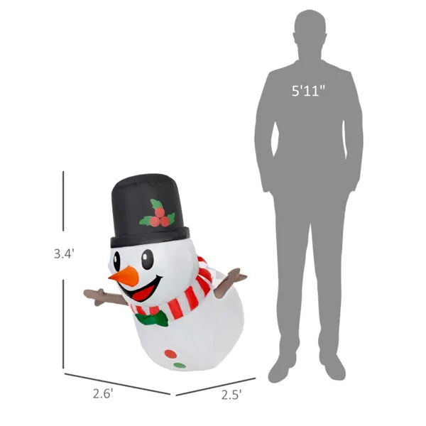 Inflatable Christmas Snowman with LED Lights - 41.3"