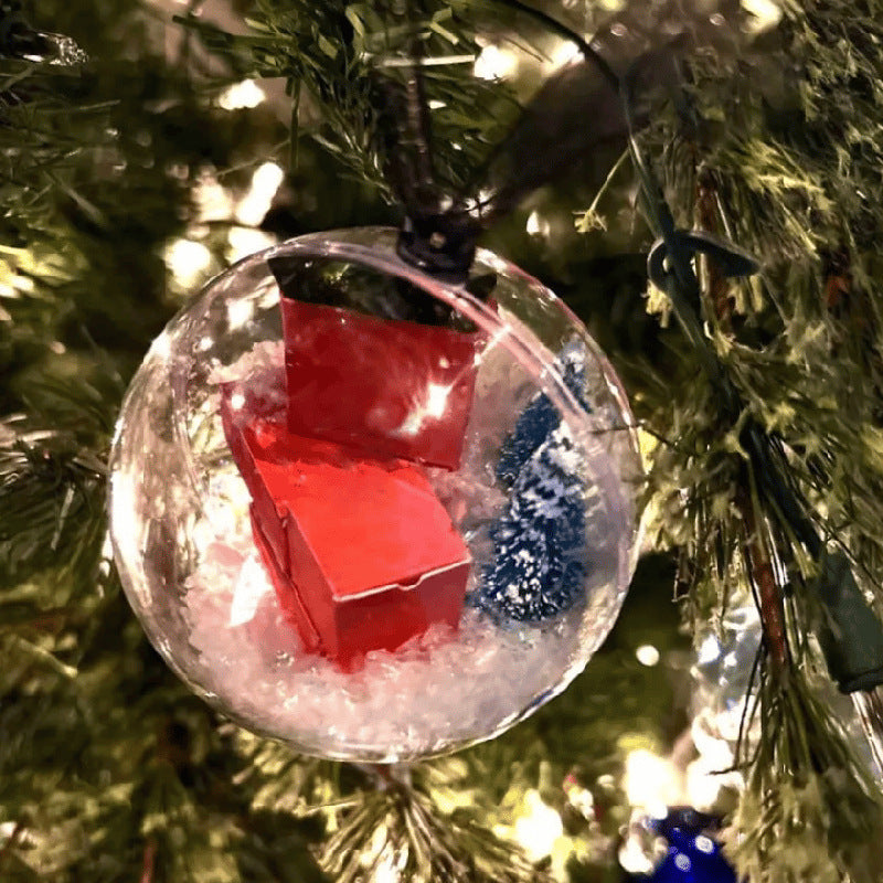 Christmas Tree Hanging Decoration Transparent Ball Scene Layout Festive Ornament