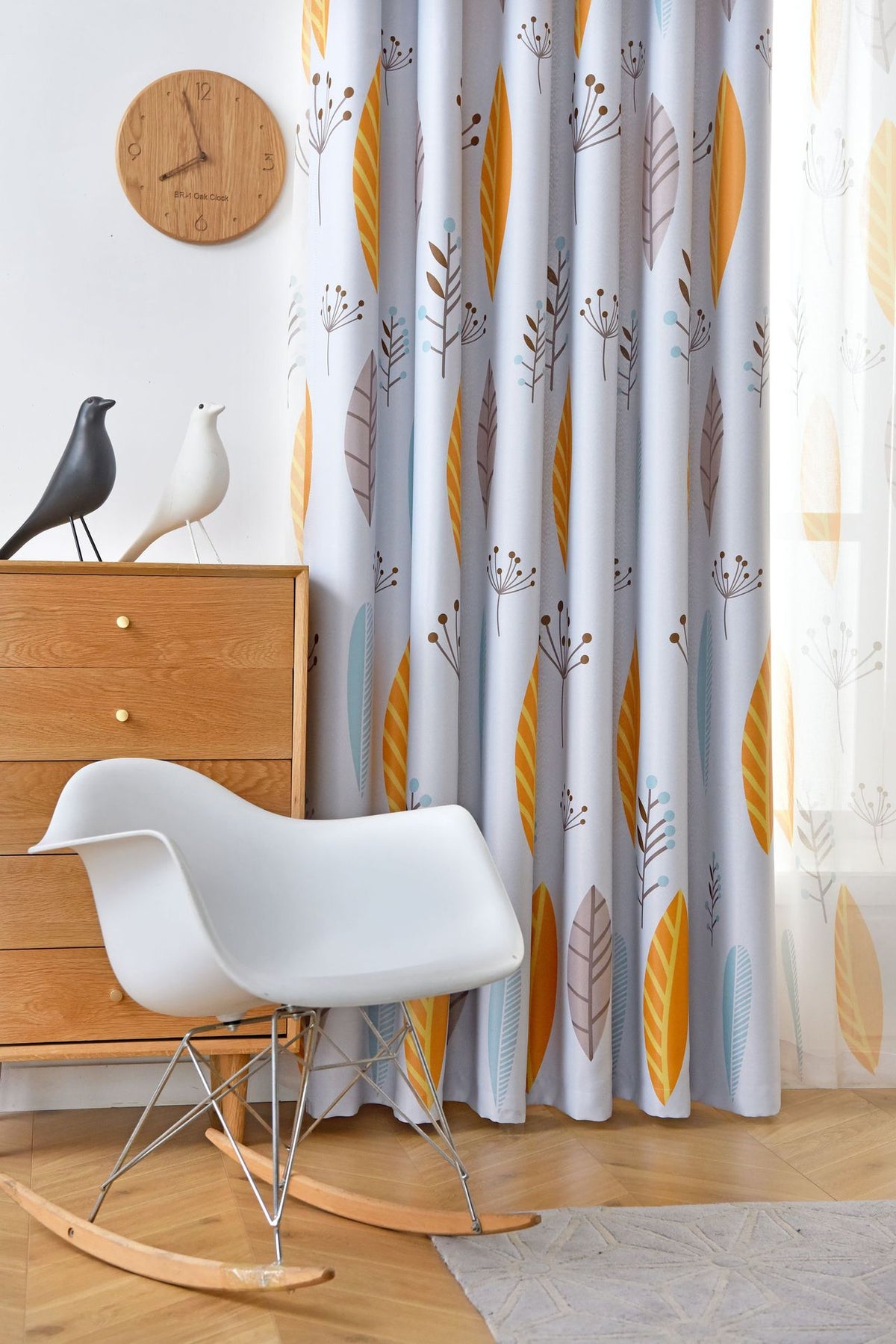 Nordic Style Leaf-Shading Curtain for Bedroom & Living Room - Modern Home Textile