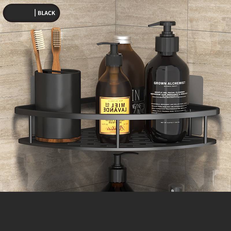 Aluminum Wall Shelf Bathroom & Kitchen Dual-Use Rectangular Storage Rack
