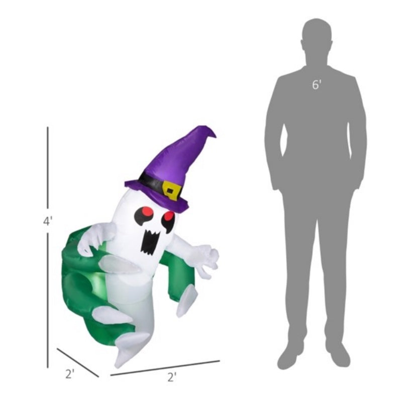 Inflatable Halloween Ghost Decoration with LED Lights - 25.6"