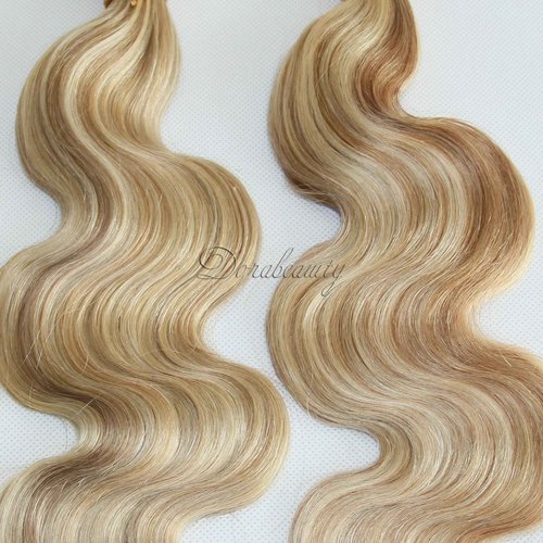 8A Highlight Blonde Human Hair 3 Bundles With 4×4 Lace Closure Pre Plucked P8/613 Two Tone Brown Mixed Ombre Body Wave Brazilian Virgin Human Hair 10+12 14 16 inch