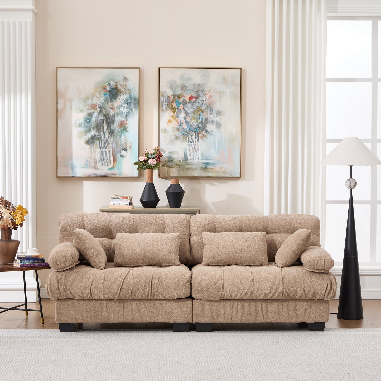Cloud Couch Modular Sectional Sofa - Light Brown, Deep Seat