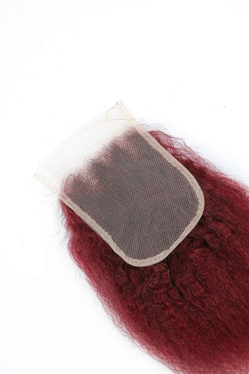 99j Brazilian Yaki Straight Human Hair 4 Bundles Yaki Human Hair Bundles 100% Virgin Kinky Straight Virgin Hair Extensions Women Girl Black Red (14 16 18)