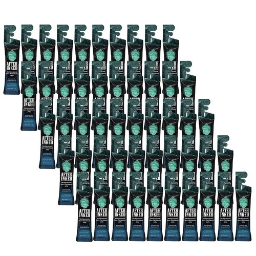 After Inked Tattoo Aftercare Non-Petroleum Jelly - With Grape Seed Oil, Essential for Tattoo Kit, PMU & Piercing Aftercare - Multipurpose Ointment - 7g Reclosable Packet (50-Pack)