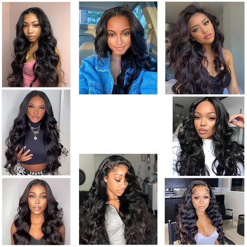Hswpawk Body Wave Bundles 12A 100% Unprocessed Brazilian Virgin Human Hair Body Wave Human Hair Bundles 3 Bundles Deals Weave Bundles Human Hair Natural Black 18 20 22 Inch