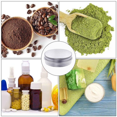 Patelai 72 Pcs 2 oz Tins with Screw Lid and Labels Aluminum Round Cans Salve Containers Travel Cosmetic Metal Tins for Candles Lotion Bars Balms Food Spice Candies DIY Crafts(Silver)