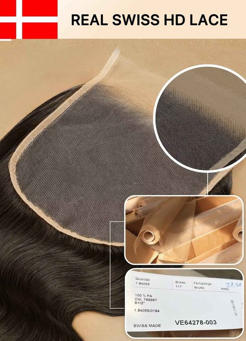 Triippy Raw Hair 5x5 HD Lace Closure Body Wave More Less Shedding than Regular Virgin Hair, 0.10mm Ultra-Thin 5x5 Swiss Real HD Lace with 100% Raw Cambodian Human Hair 14 Inches