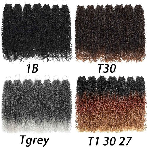 Yanky Twist Crochet Hair Pre Looped 16 Inch Pre-twisted Fluffy Curly Braiding Hair Senegalese Twist Braids Natural Bohemian Brown Blonde Ombre Crcochet Hair for Black Women