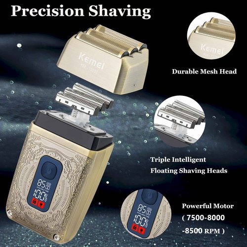 KEMEI Professional Hair Clippers for Men, 3 in 1 Barber Clipper Kit, Bronze