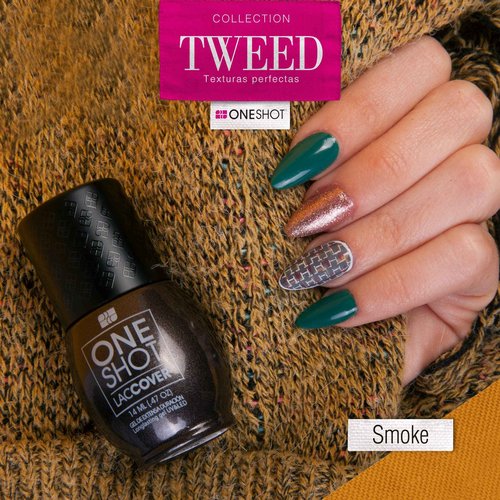LACCOVER ONE SHOT - NAIL POLISH GEL SET TWEED COLLECTION, 8 COLORS, 1/2 Fl Oz each one, by NAIL FACTORY