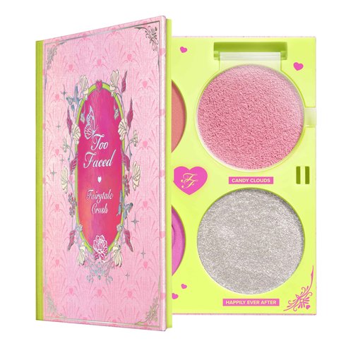 Too Faced Fairytale Crush Blush & Highlighter Set | Moon Crush Highlighter + Cloud Blush Face Palette Gift Set