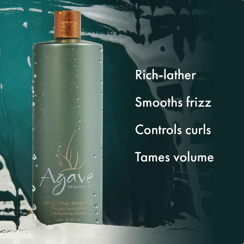 Agave Smoothing Shampoo Hydrating & Frizz Control, Color-Safe, Sulfate-Free, 33.8 oz