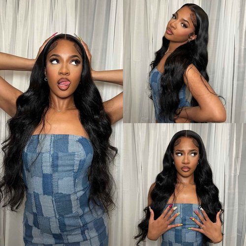 GMNSTAR 28 Inch 13x6 Lace Front Wigs Human Hair Body Wave HD Lace Frontal Wigs for Black Women 180 Density Glueless Wigs Human Hair Pre Plucked with Baby Hair