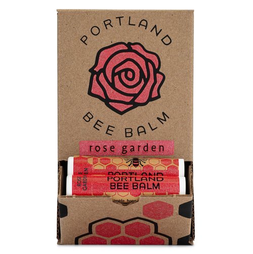 Portland Bee Balm All Natural Handmade Beeswax Based Lip Balm, Rose Garden 24 Count