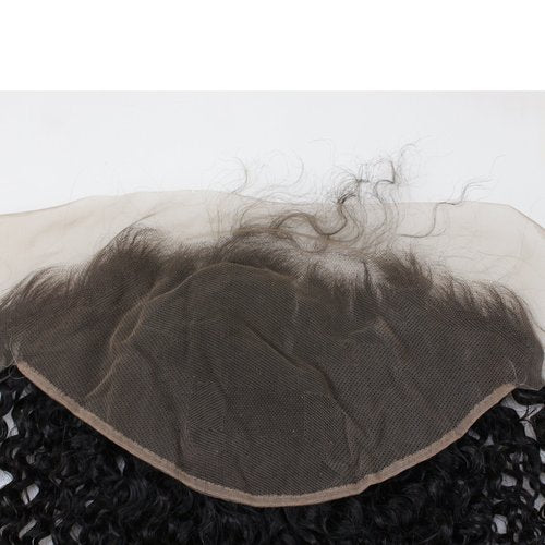 Dreambeauty 13×6" Lace Frontal Closure Jerry Curl Brazilian Virgin Human Hair Free Part Ear to Ear Full Lace Frontal Bleached Knots with Baby Hair Natural Color (16 inch)