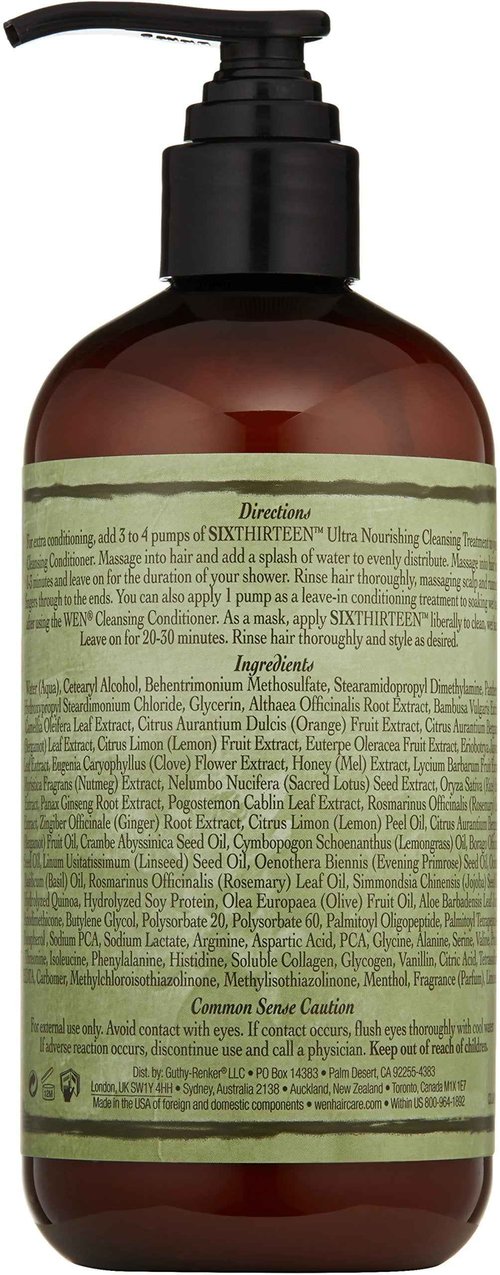 WEN by Chaz Dean Sixthirteen Ultra Nourishing Cleansing Treatment, 12 Fl Oz