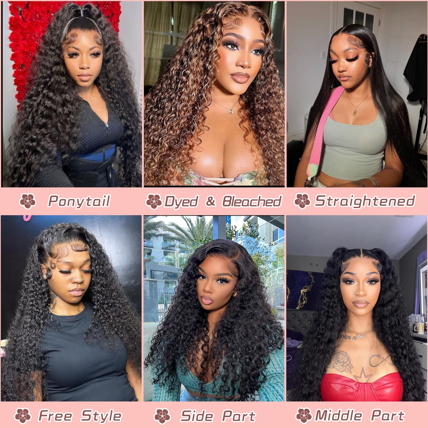 28 Inch 13x6 Deep Wave Lace Front Wigs Human Hair HD Transparent Deep Curly Lace Frontal Wigs Human Hair 180 Density Pre Plucked Glueless Wigs for Women Natural Color