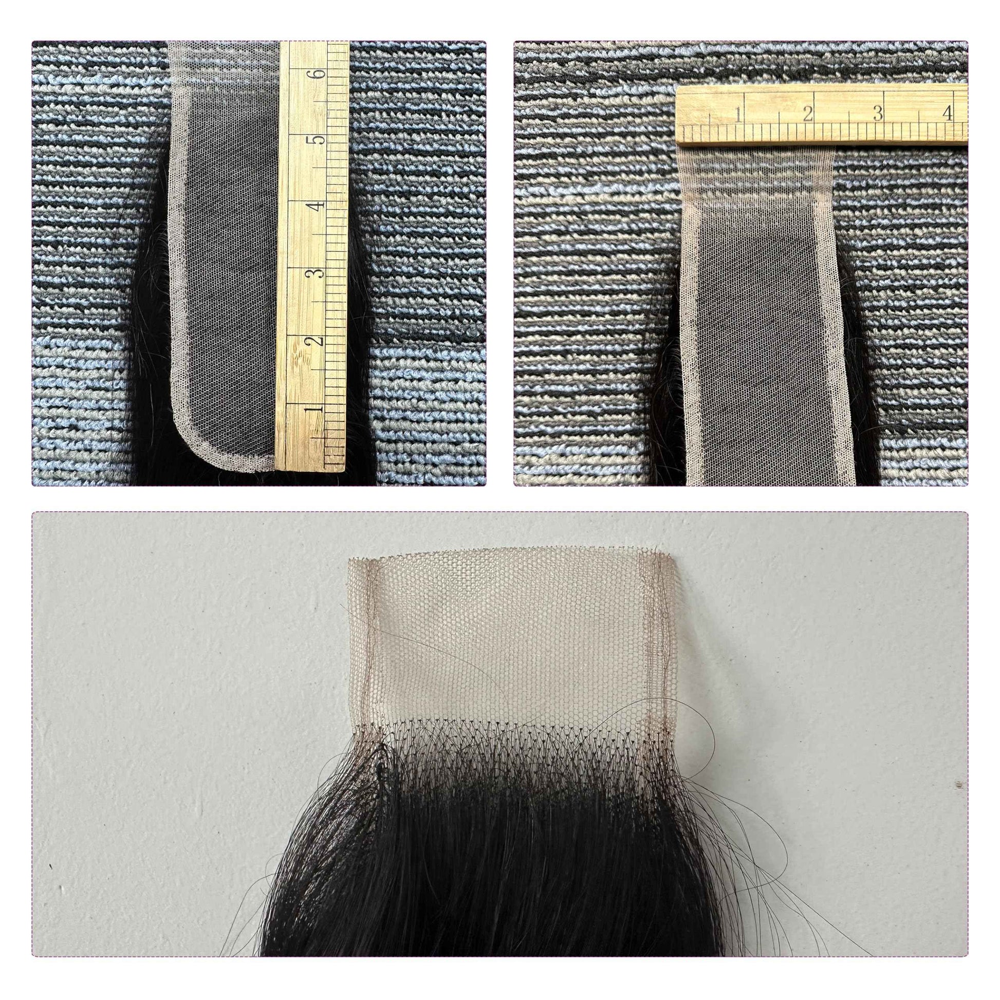 2x6 Hd Lace Closure Unprocessed Human Hair 150% Density Closure Pre-Plucked Hairline Deep Wavy Style Closure Middle Part With Baby Hair Natural Black Color 20 Inch