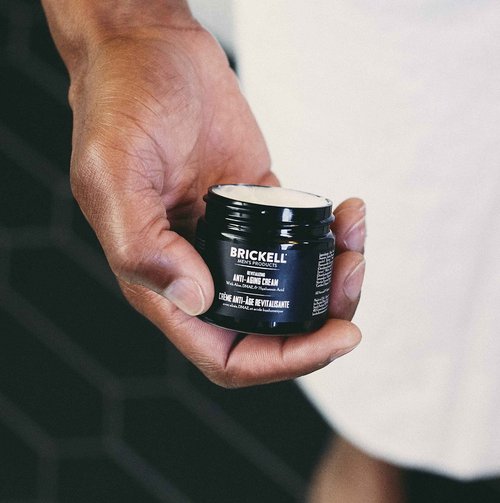 Brickell Men's Day and Night Anti Aging Cream Routine, Natural and Organic, Scented, Skincare Gift Set