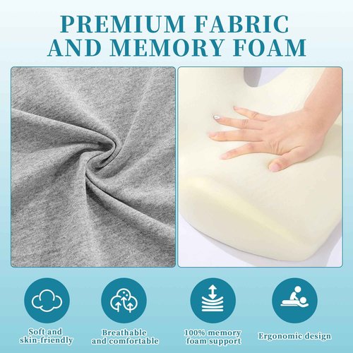 BALAPET Massage Face Down Pillow and Breast Pillow Set, Breathable Face Down Pillow for Sleeping with Memory Foam Support, Women's Massage Bolster Sleeping for Bed, SPA, Home