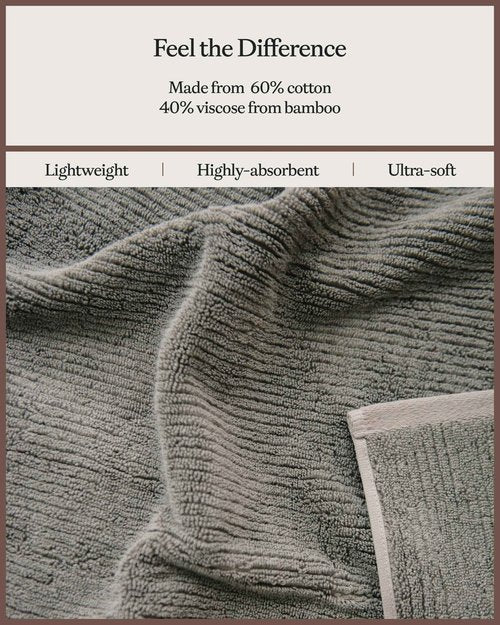 Cozy Earth Ribbed Washcloth Set - 60% Cotton 40% Viscose from Bamboo Bathroom Washcloths - Soft & Absorbent Textured Ribbed Pattern - 4 Pack Charcoal
