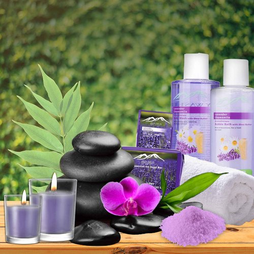 Premium Deluxe Bath & Body Gift Basket. Ultimate Large Spa Basket! #1 Spa Gift Baskets for Women (French Lavender)