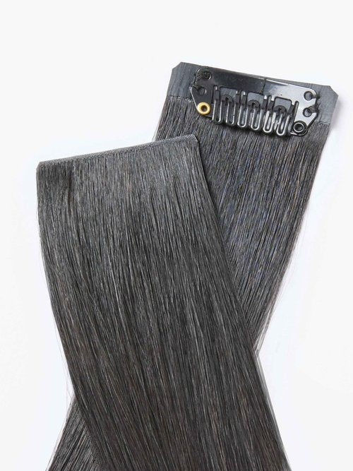 LUVME Invisible Clip in Hair Extensions,Yaki Straight 18 Inch 110g 6Pcs Seamless PU Weft, 100% Real Human Hair Extensions, Natural Look & Comfortable Wear, Easy to Apply