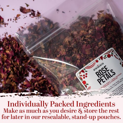 Better Shea Butter Body Butter Making Kit, Includes Kokum Butter, Almond Oil, Dry Rose Petals, Pink Mica, 2 Jars & DIY Recipe Card with Link to Video Tutorial - Natural Whipped Body Lotion Making Kit