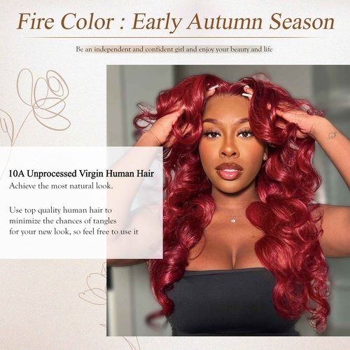 Anmetan Red Burgundy 3 Bundles Human Hair Body Wave, 12A Colored 100% Unprocessed Remy Hair Soft and Bouncy Burgundy Cherry Red 99J Human Hair Wavy Bundles Sew in Double Weft Quick Weave 12 14 16 Inch
