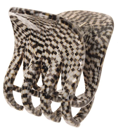 France Luxe Double Tooth Claw Clip - Opera Silver - 1 Count (Pack of 1) - Unisex - Silver - Modern, Contemporary - All Hair Types - Women - Fashion-Conscious Women with Unruly Hair