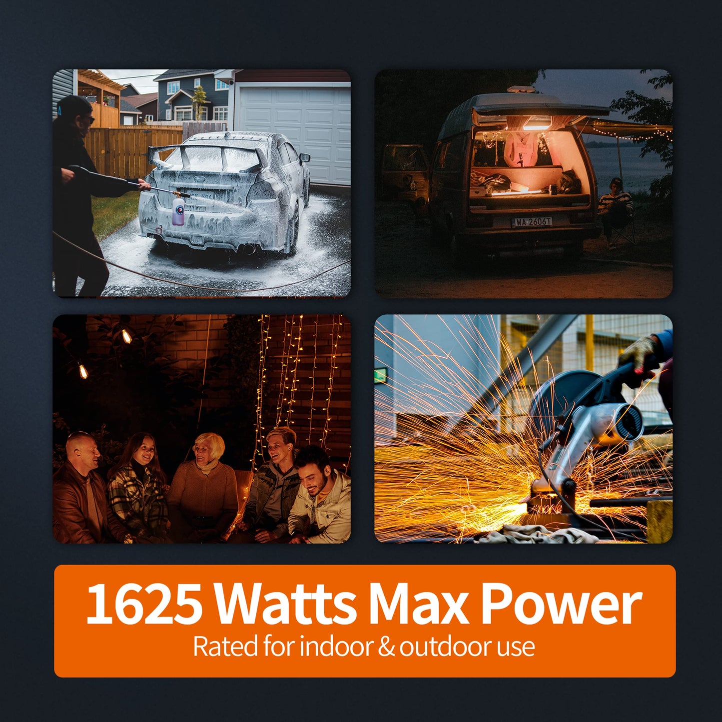 KTMC 15ft 16AWG Outdoor Extension Cord, Indoor/Outdoor 15-Foot SJTW 16/3 Gauge Extension Cable with Durable Weatherproof PVC Vinyl Jacket, 3-Prong Grounded Plug, ETL Certified 13A 1625W, Orange