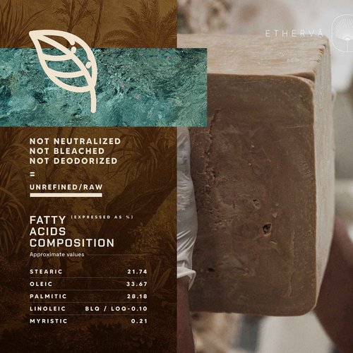 ETHERVA Raw Kokum Butter | Truly Raw Unrefined | Non-Deodorized & Unbleached | Strong Natural Scent | Hard Block | Wild Grown Organic | Bulk DIY Soap Making | Thickener for Skin, Body & Hair | 11 lb