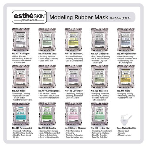 estheSKIN No.101 Collagen Peel Off Type Modeling Rubber Mask for Facial Skin Care Treatment, 35oz (2 pack)
