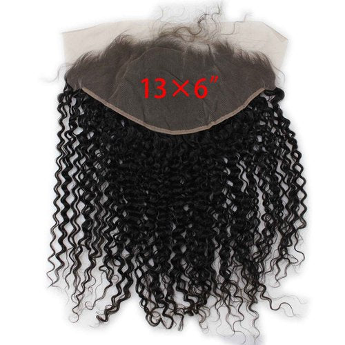 Dreambeauty 13×6" Lace Frontal Closure Jerry Curl Brazilian Virgin Human Hair Free Part Ear to Ear Full Lace Frontal Bleached Knots with Baby Hair Natural Color (20 inch)