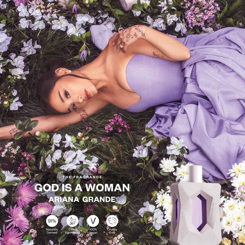 Ariana Grande God is a Woman Eau de Parfum – Fruity Musk Fragrance for Women – Women's Perfume with Notes of Orris, Pear, Vanilla & Cedarwood – 3.4 Fl Oz