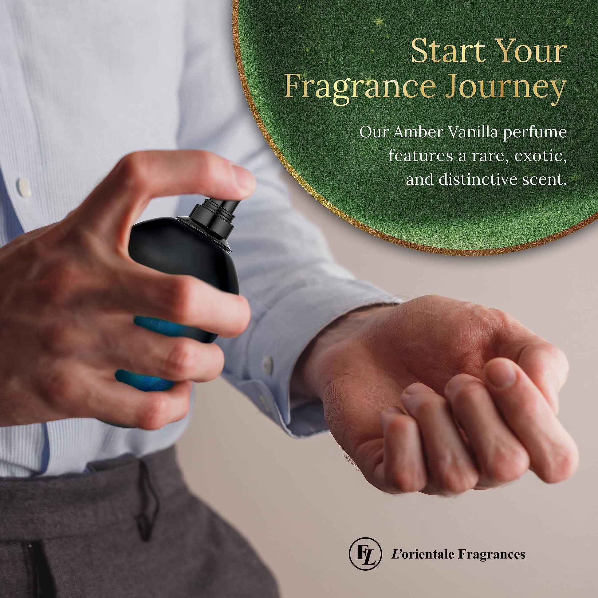 L'Orientale Fragrances Night De Paris in Motion 100ml / 3.3oz - Oil-Based Perfumes for Women & Men, Unisex Amber Vanilla Eau de Parfum w/Bergamot - Long-Lasting Up to 24 Hours, Ideal for All Seasons