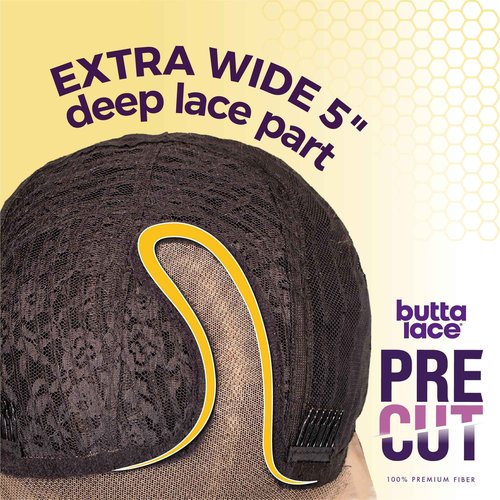 Sensationnel Butta Lace Precut Wigs - Unit 9 Glueless Extra Wide 5 Inch Deep Parting Synthetic Pre Tweezed Smaller Knot Hairline (CHBLONDE)