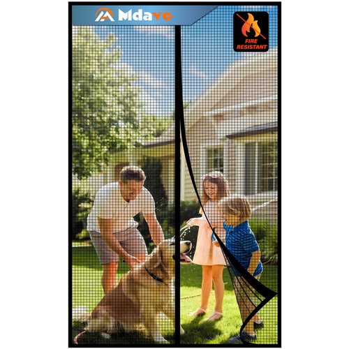 Magnetic Screen Door，Fiberglass Screen Door Mesh，Keep Bugs Out, Heavy-Duty Mesh Curtain,Pet and Kid Friendly, Works with Front Doors, Sliding Doors（32x80 Inch Fiberglass