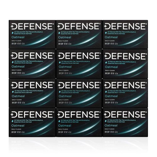 Defense Soap 12pk All Natural Oatmeal Bar Soap for Men | Made by Wrestlers with Tea Tree Oil & Eucalyptus Oil to Promote Healthy Skin