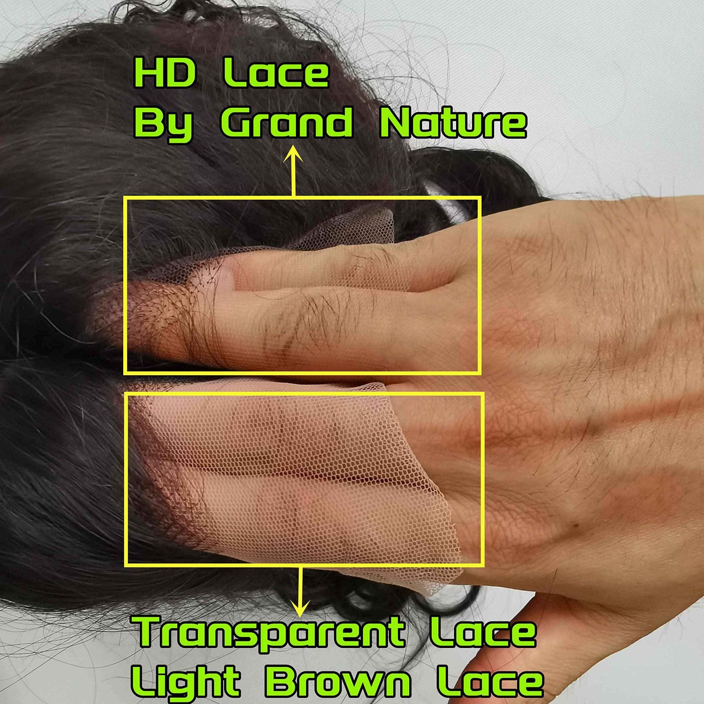 Grand Nature HD Lace Frontal Closure - 13x6, 5x5 Body Wave, 4x4 Straight, 13x4 Frontal