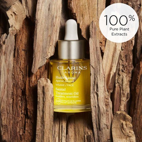 Clarins Santal Face Oil Treatment | Hydrates, Smoothes and Comforts Skin |Calms Redness and Irritations|Visibly Minimizes Fine Lines|Skin Is Immediately Soft*|100% Natural Plant Extracts|Dry Skin Type